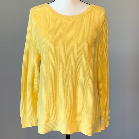 Gorgeous yellow CJ Banks sweater size X 14W - Picture 4 of 12